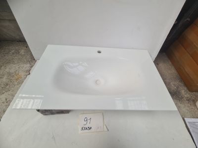 Plan vasque en céramique blanc ARTELINEA, avec bonde incluse…