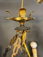 Lustre en bronze doré et métal laqué noir à quatre bras de l… (photo 2)