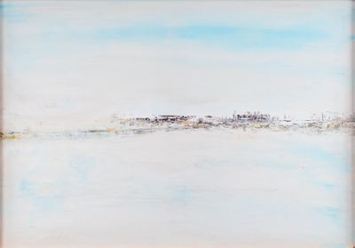 Attribuée à Claudine GRAVELEAU (XXème) - " Vue sur le port",…