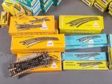 many different types of train tracks on the table