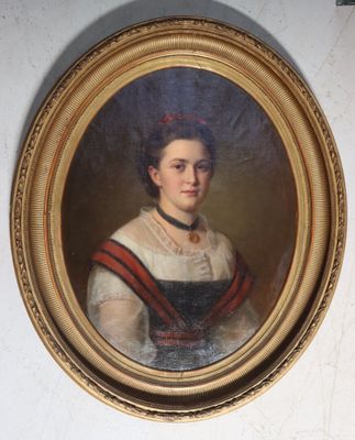 Vincent Deckers (1865 - 1905) Portrait de jeune femme à vue …