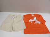 orange shirt and khaki shorts for baby boy