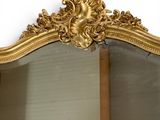 a mirror with a gold frame and a mirror with a lion head on it