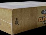 a cardboard box that is open on a black background
