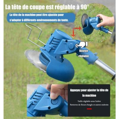 un gros plan d'une personne utilisant un souffleur pour nettoyer la pelouse