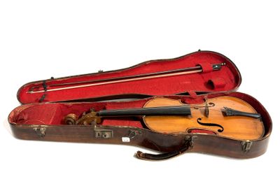 a violin in a case on a white background