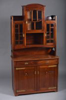 Buffet deux corps en acajou et placage d'acajou ouvrant en p…