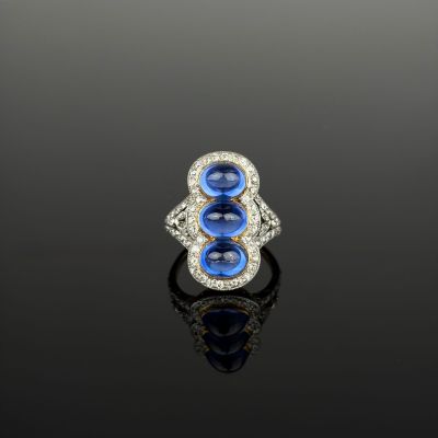 an art deco sapphire and diamond ring