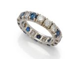 a diamond and sapphire eternity ring