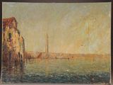 an image of a painting of a city by the water