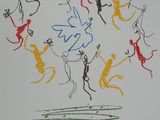 an image of a drawing of a group of people running in a circle