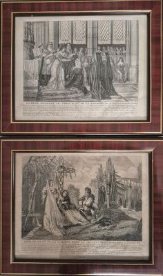 J/ Lot de deux gravures: - Louis XIV et Madame de LA VALLIER…
