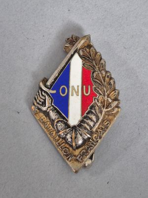 une image représentant un insigne sur lequel figure le mot « ONU »