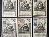 six timbres représentant un homme à moto