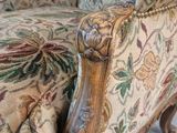 a chair that is sitting on a carpeted floor