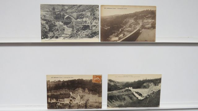 Felletin : Barrage des Combes. Lot de 4cpa. TBE.