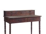 l'image d'un bureau en bois surmonté de deux tiroirs