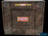 a close up of a box with a sign on it