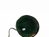 a green hat with a cord attached to it