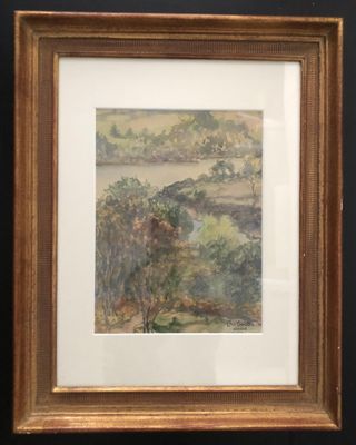 Fernand Jobert (1876-1949), rives du Belon au printemps, aqu…