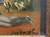 an oil painting of a naked woman laying on the ground in front of a tree