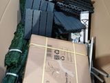 a cardboard box with a bunch of items inside of it