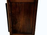 an image of a wooden cabinet with a door open
