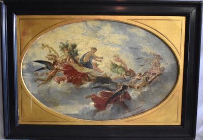 an image of a painting of a painting of angels on a wall