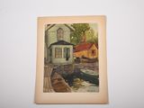 a picture of a picture of a house on the wall