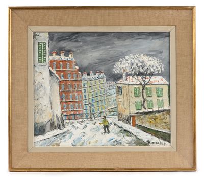 Élisée MACLET (1881-1962). La Rue du Mont Cenis avec sur la …