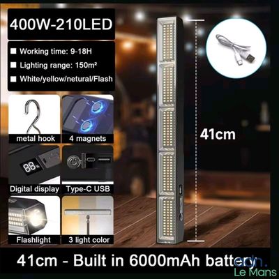 Barre lumineuse led 41cm, 210 leds 400W et 12600 lumens.