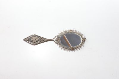 Face à main en métal chiffré ND - époque Napoléon III.