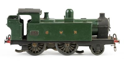 a toy train that is sitting on the tracks