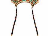 an image of a colorful hat with tassels and beads on it