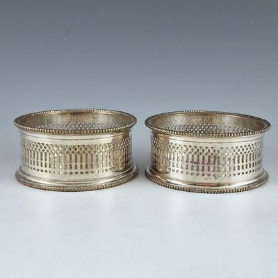 pair of antique silver plated napkin holders
