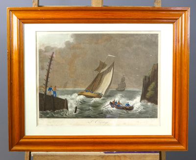une image d'un tableau représentant un bateau dans l'eau