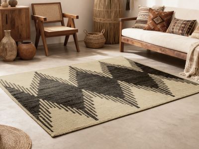 Lot DE 7 Tapis 150x200cm Naturel Noir Polypropylene