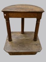 Tabouret de chantre en chêne massif - demi-lune et mini estr… (photo 3)
