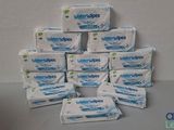 several packs of wet wipes stacked on top of each other
