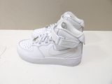 nike air force high top sneaker in white with white soles