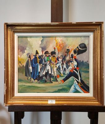 une photo d'un tableau représentant un groupe de soldats