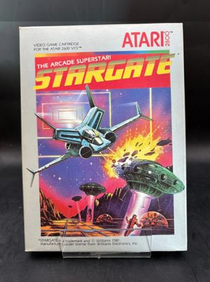 an old nintendo game box with a spaceship and a spaceship in the background