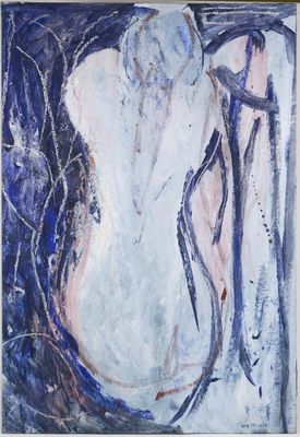 Serge PLAGNOL (né en 1951) Nu bleu de dos Huile sur toile si…