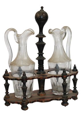 HUILIER VINAIGRIER en bois peint imitation palissandre, avec… - Photo 1