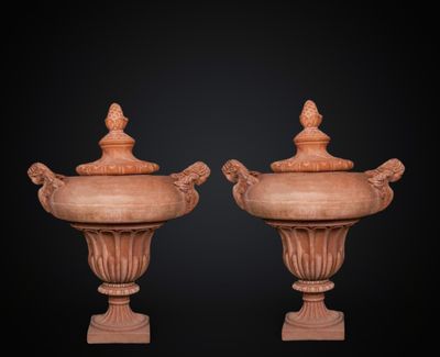 pair of large terracottan urns