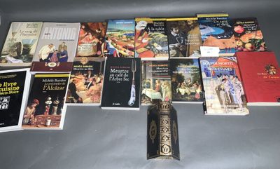 a lot of books that are on the table