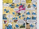 a close up of a comic strip with a cartoon character on it