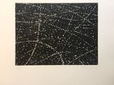 a black and white drawing of a square with dots on it