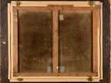 an old wooden window with a glass pane in the middle of it
