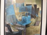 a picture of a painting on a easel in a room